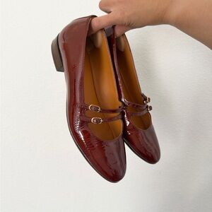 Sezane Ninon Mary Janes in Patent Mahogany
